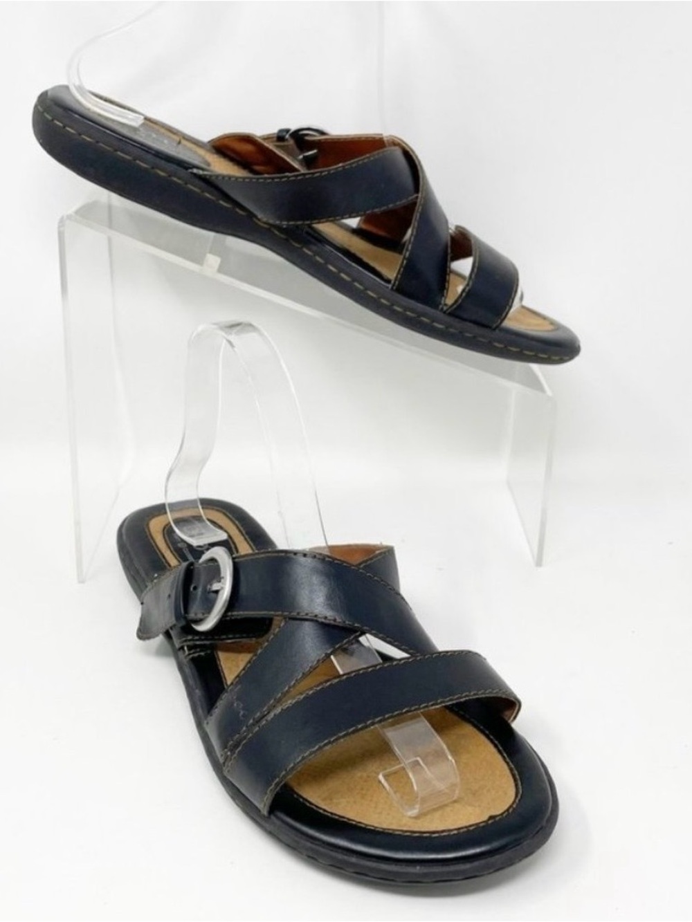 b. o. c Born Concept Tacory Black Flat Sandal Leather Size 6 - Picture 4 of 11